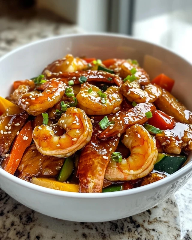 Teriyaki Chicken and Shrimp Stir Fry