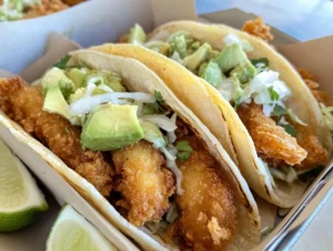 Crispy Fish Tacos with Avocado