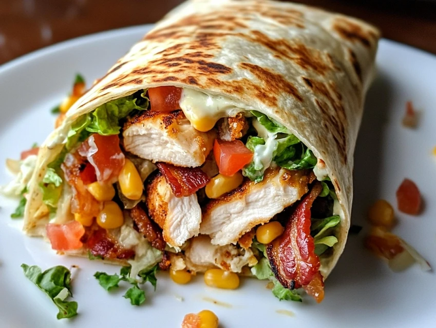 Grilled Chicken Ranch Wrap with Crispy Bacon