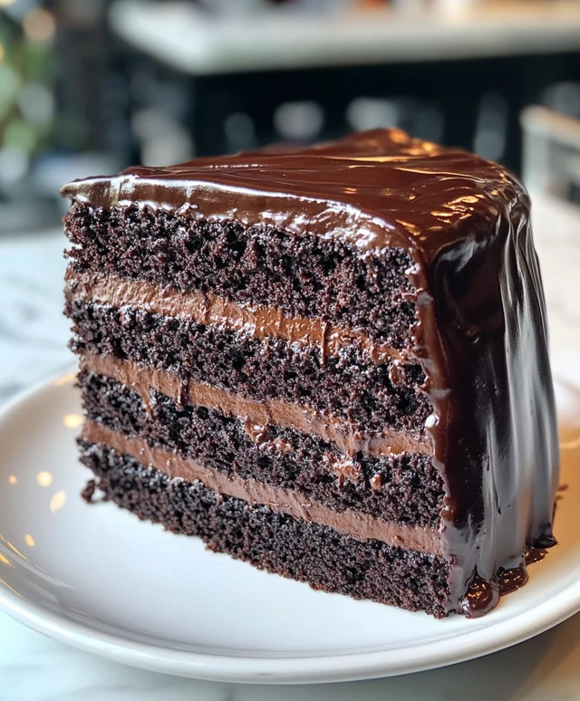 Chocolate Cake with Rich Ganache Topping