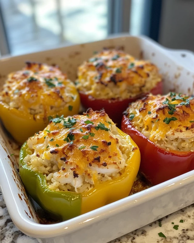 Crab and Shrimp Stuffed Bell Peppers