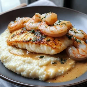 Shrimp & Grits with a Cajun Cream Sauce