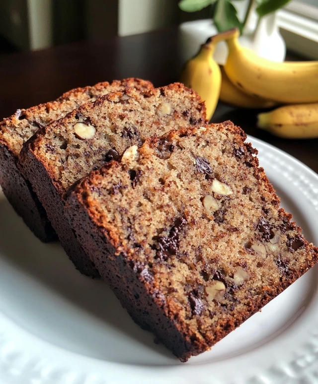 Banana Bread with Chocolate Chips and Walnuts