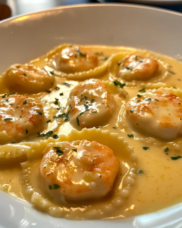 Lobster Ravioli in Creamy Lemon Butter Sauce