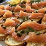 Smoked Salmon Crostini with Dill Cream Cheese Spread