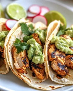 Chicken Tacos with Avocado Crema
