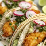Crispy Fish Tacos with Cilantro Lime Sauce