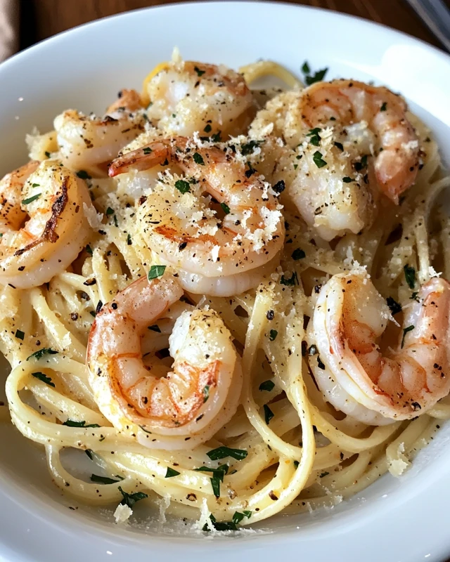 Lemon Garlic Shrimp Linguine