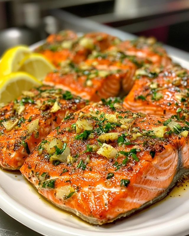 Garlic Herb Baked Salmon