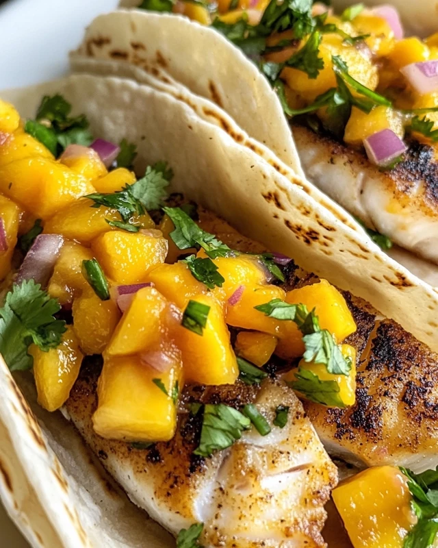 Easy Fish Tacos with Mango Salsa