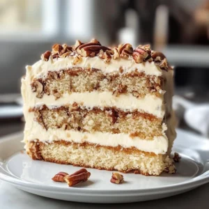 Moist Banana Pecan Cream Cake