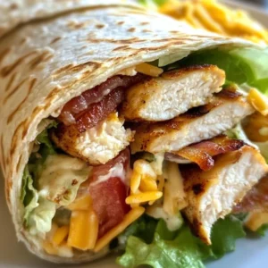 Grilled Chicken Ranch Wrap with Crispy Bacon