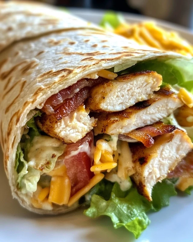 Grilled Chicken Ranch Wrap with Crispy Bacon