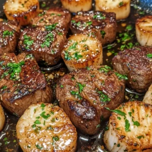 Garlic Butter Steak and Scallops Skillet