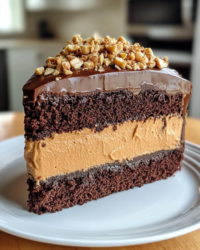 Chocolate Peanut Butter Mousse Cake