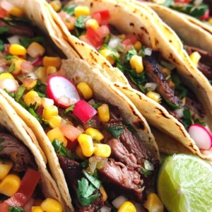 Carne Asada Tacos with Corn Salsa