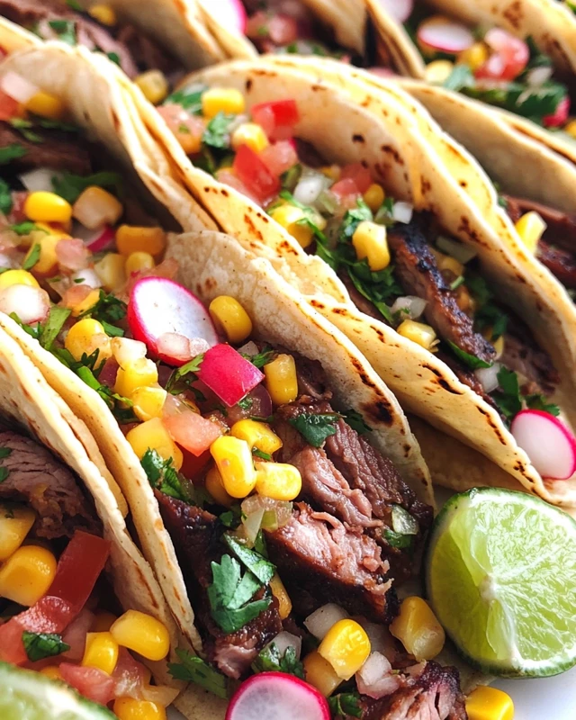 Carne Asada Tacos with Corn Salsa