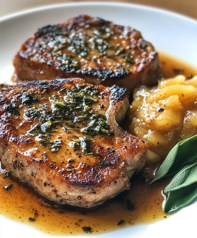 Pan-Seared Pork Chops with Apple Sauce