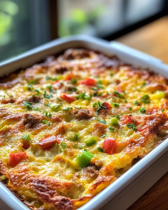 Sausage Egg and Cheese Breakfast Casserole