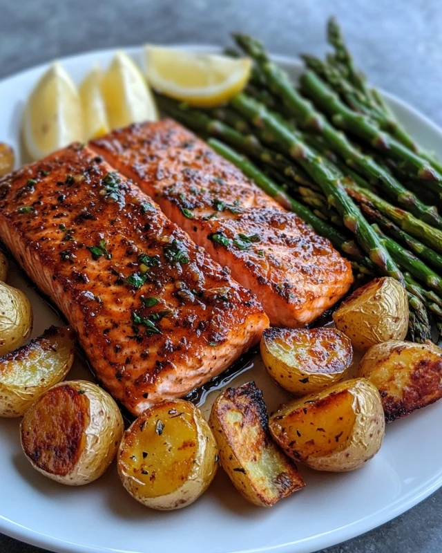 Salmon with Roasted Potatoes & Asparagus