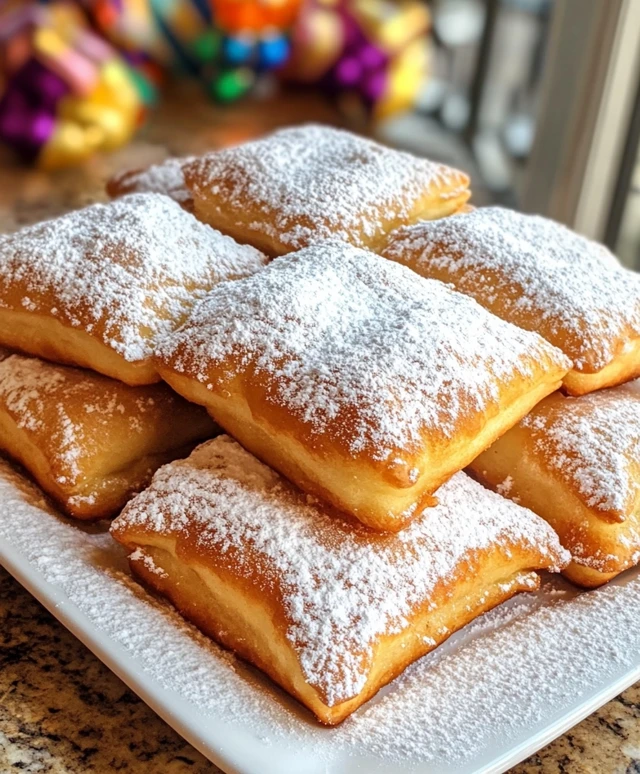 Mardi Gras Beignets with Powdered Sugar