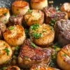 Garlic Butter Steak and Scallops Skillet