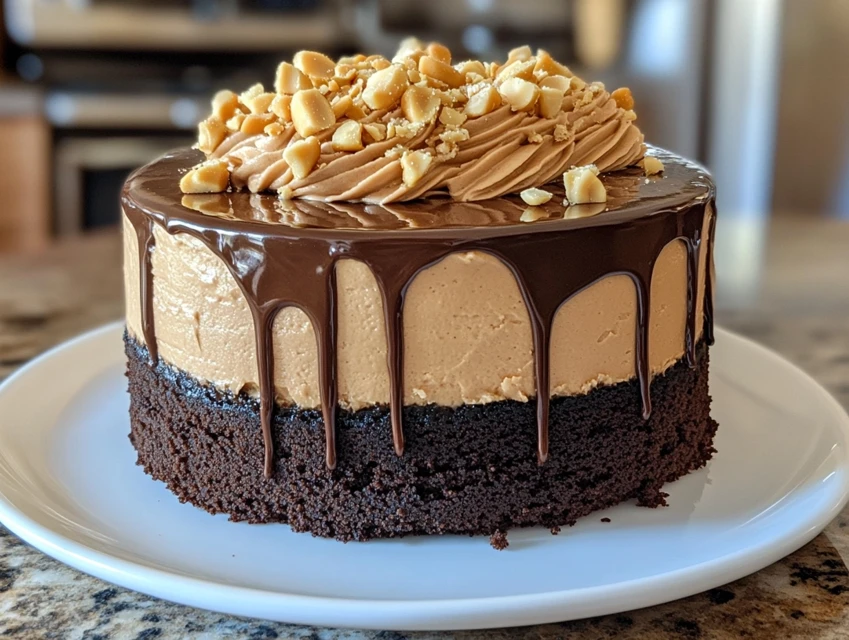 Chocolate Peanut Butter Mousse Cake