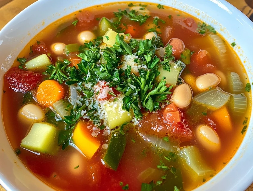 Rustic Minestrone Soup with Beans and Pasta