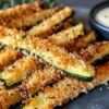 Crispy Air Fryer Garlic Parmesan Zucchini Fries