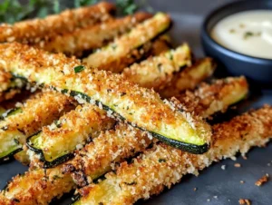 Crispy Air Fryer Garlic Parmesan Zucchini Fries