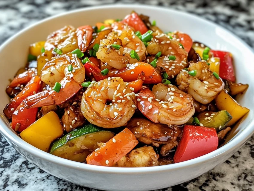 Teriyaki Chicken and Shrimp Stir Fry