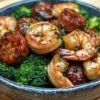 Honey-Glazed Shrimp Sausage & Broccoli Medley