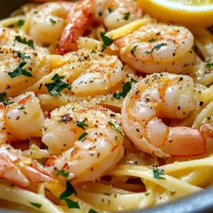 Lemon Garlic Shrimp Linguine