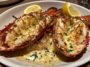 Seared Lobster Tails with Garlic Butter Sauce