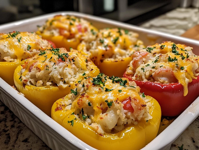 Crab and Shrimp Stuffed Bell Peppers