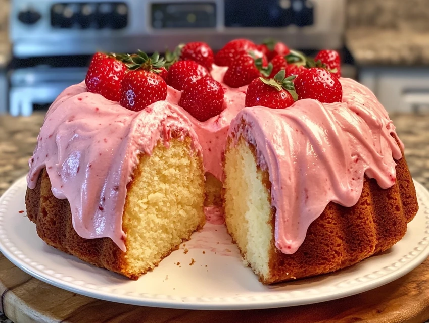 Fresh Strawberry Pound Cake