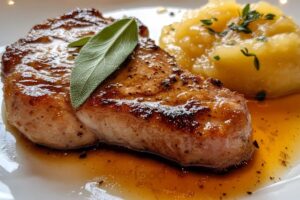 Pan-Seared Pork Chops with Apple Sauce