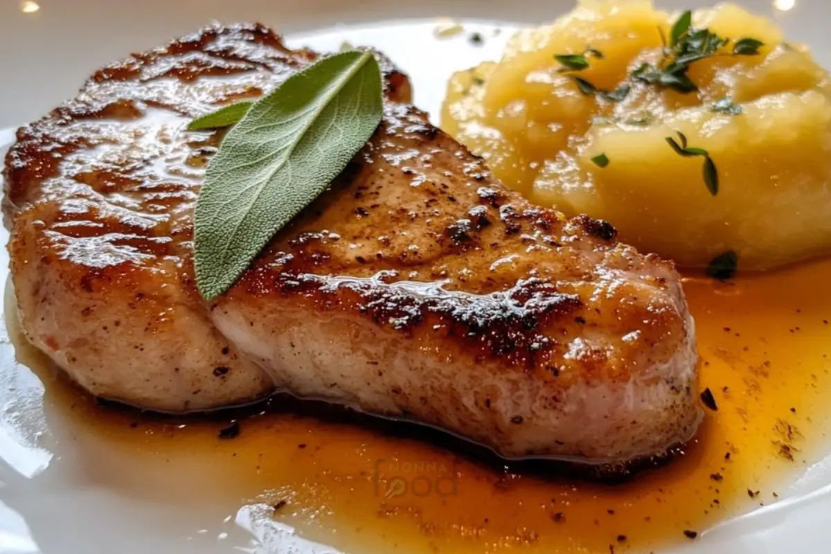 Pan-Seared Pork Chops with Apple Sauce