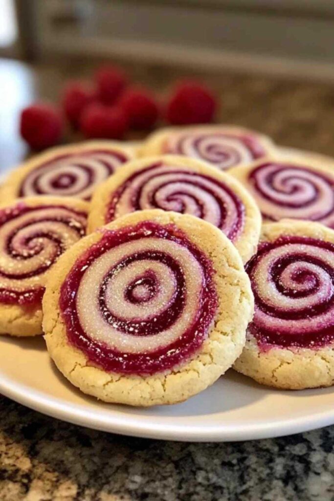 Raspberry Swirl Shortbread Cookies