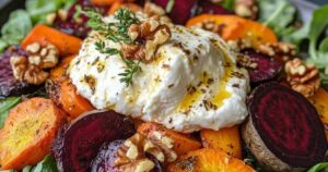 Roasted Beet and Carrot Salad with Creamy Burrata