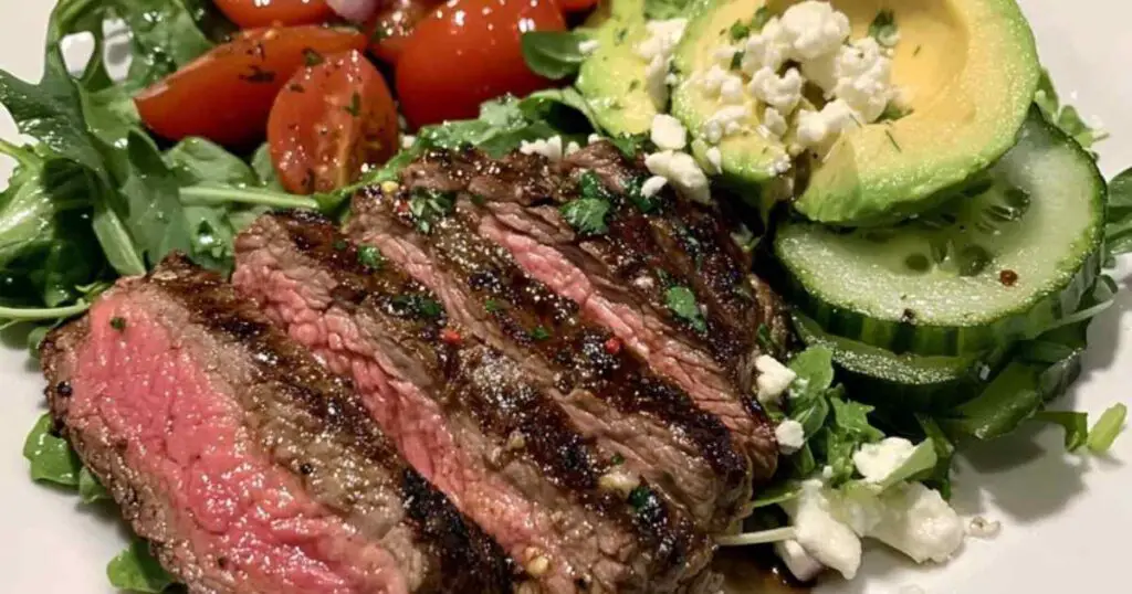 Steak Salad with Avocado & Balsamic Dressing