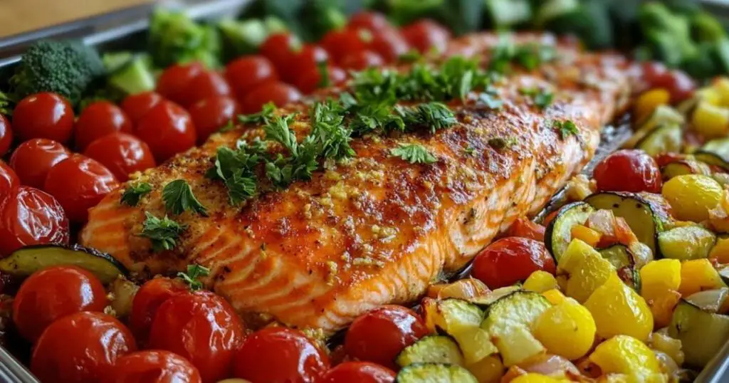 Garlic Salmon & Veggies