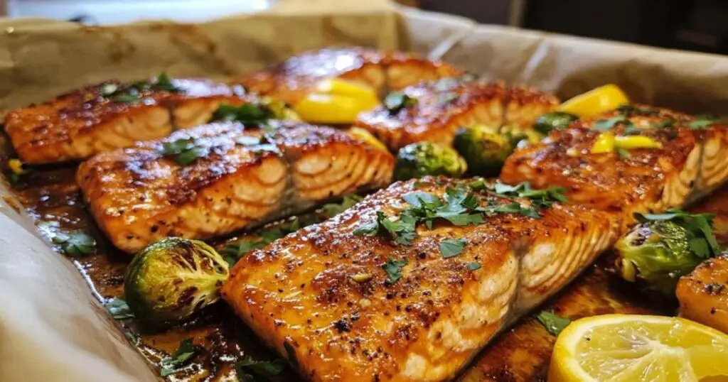 Glazed Salmon & Brussels Sprouts