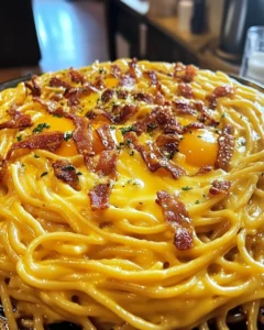 Spaghetti Carbonara with Crispy Bacon
