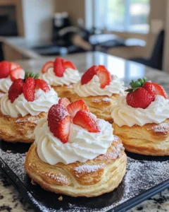 Strawberry Cream Puff Pastries