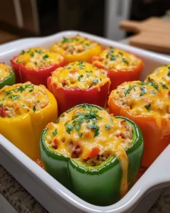 Stuffed Bell Peppers with Ground Turkey