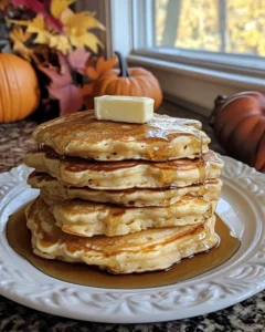 Pumpkin Spice Pancakes with Maple Syrup