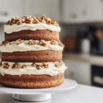 Triple Layer Carrot Cake with Walnuts