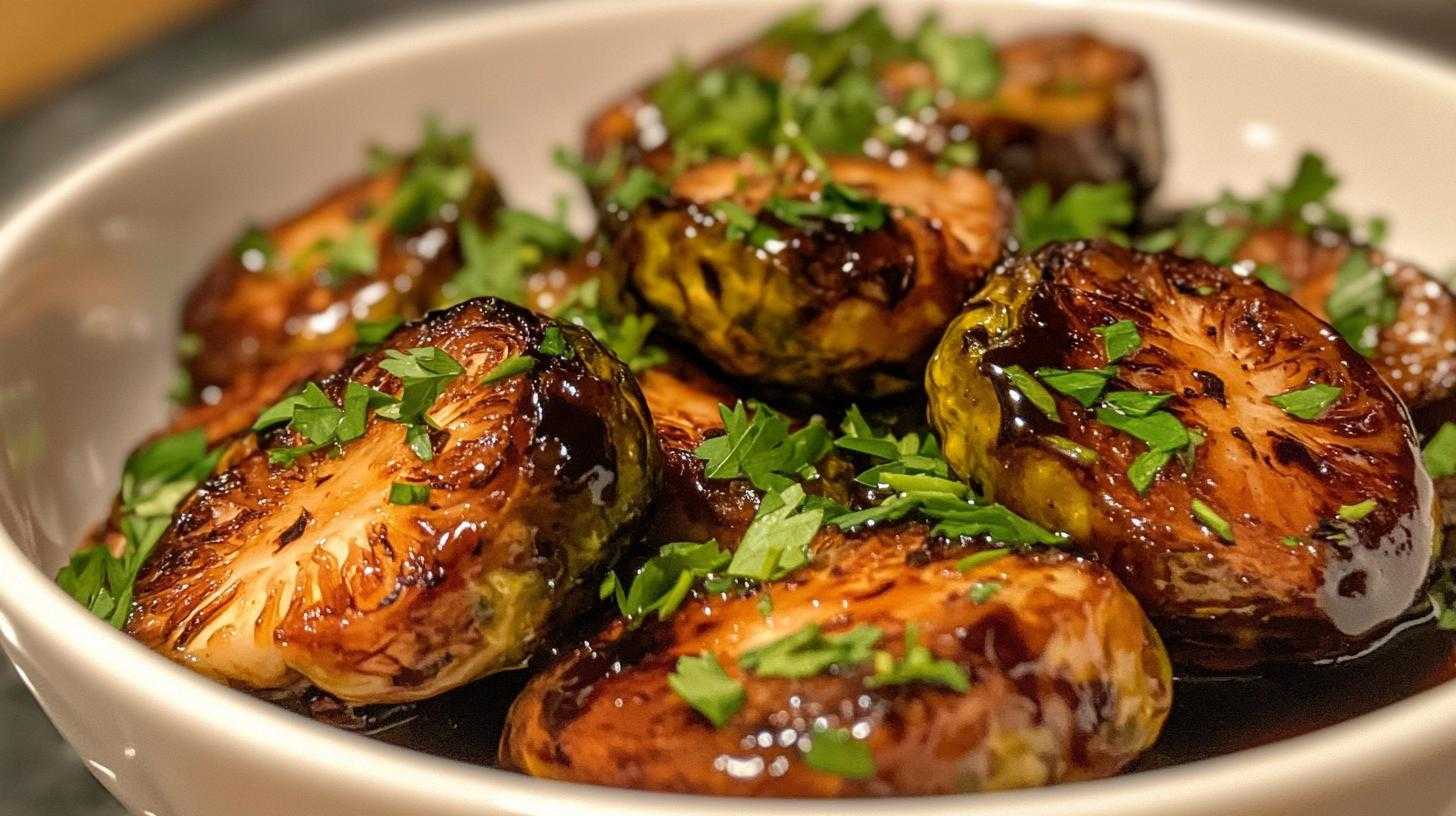 Air Fryer Brussels Sprouts with Balsamic Glaze