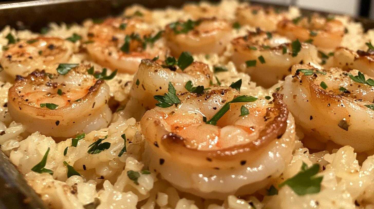 Baked Garlic Butter Shrimp and Rice - detail 3